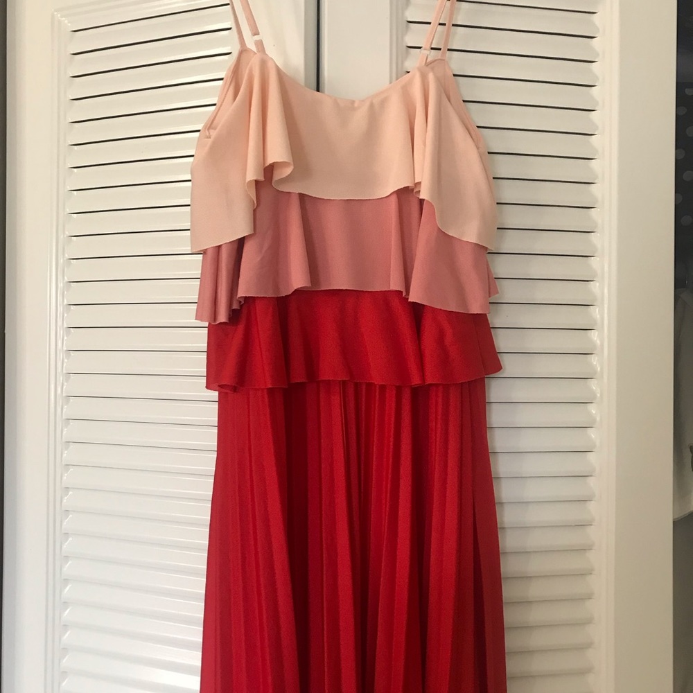 ASOS color block pleated midi dress